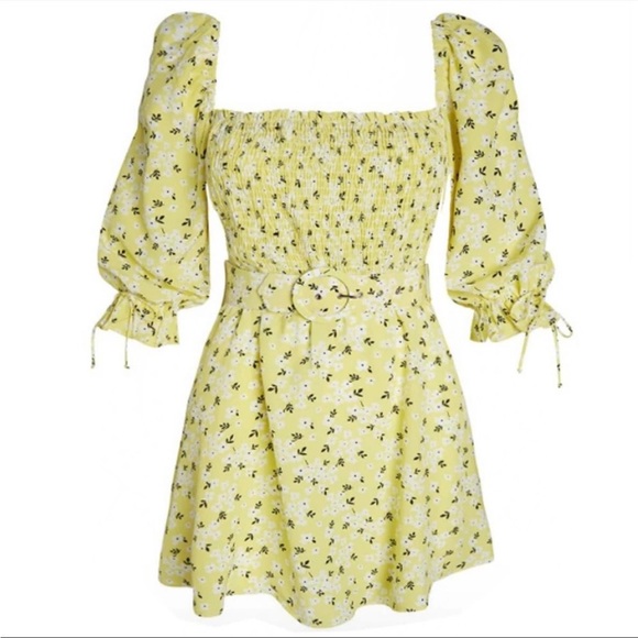 NWT For Love and Lemons Chrysanthemum Belted Mini Dress L - Picture 6 of 16